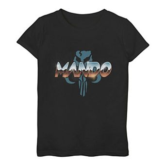 Girls 3-16 Star Wars The Mandalorian "Mando" Chrome Logo Tee