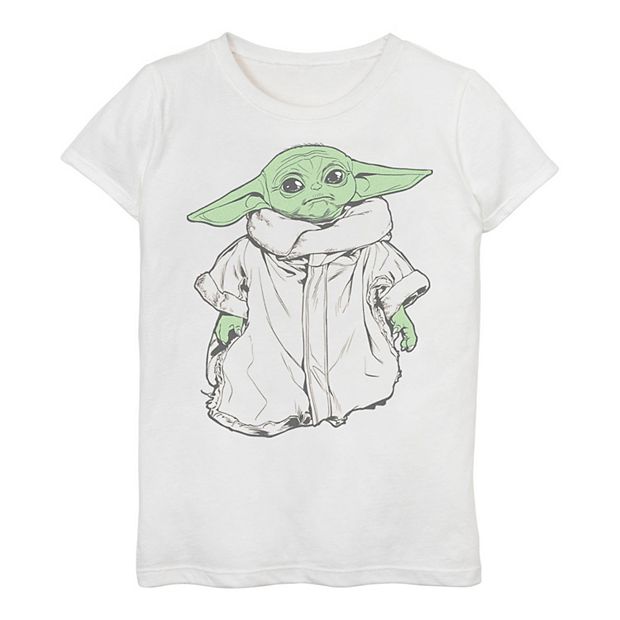 Girls 3-16 Star Wars The Mandalorian Limit Color The Child Aka Baby Yoda Tee, Girl's, Size: Medium, White