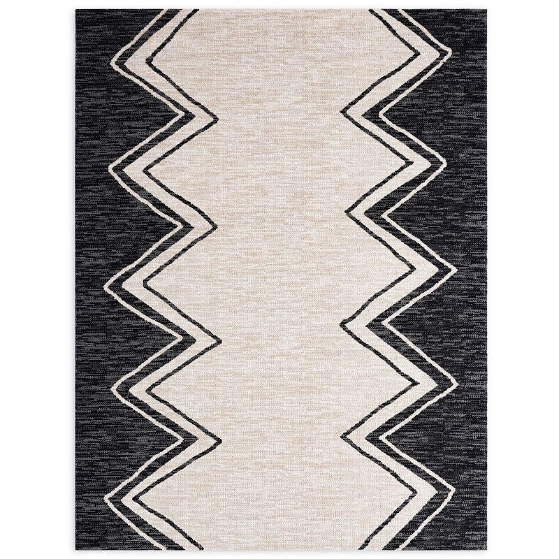 Nicole Miller New York Patio Sofia Leon Indoor Outdoor Area Rug, Brown Over, 7X10 Ft
