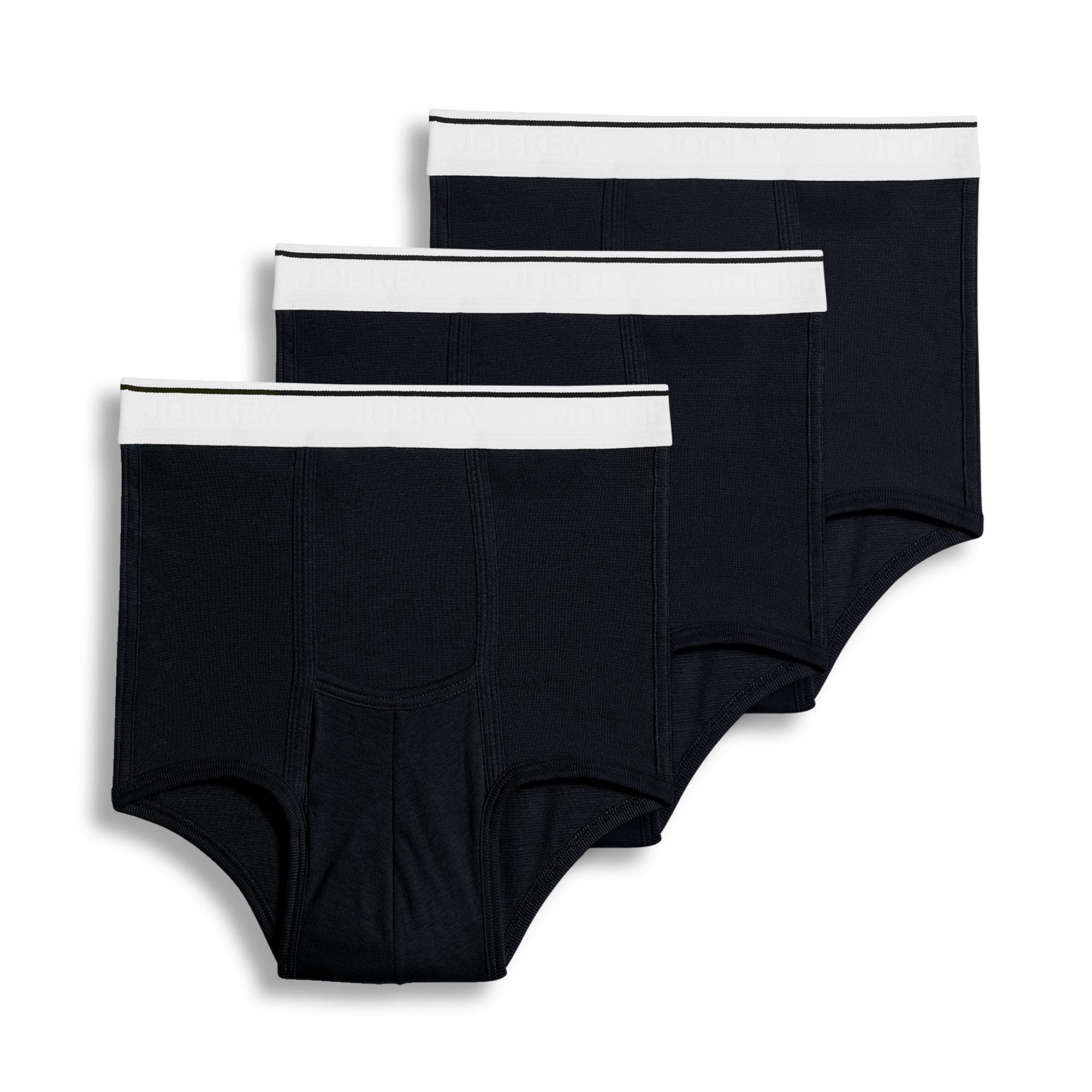 Mens Jockey® 3-pack Full-Rise Briefs, Size: Medium, Black