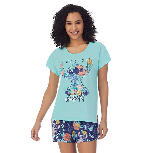 Women's Disney's Lilo and Stitch Short Sleeve Pajama Top and Pajama Shorts  Sleep Set