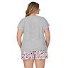 Plus Size Snoopy Short Sleeve Pajama Top and Pajama Shorts Sleep Set