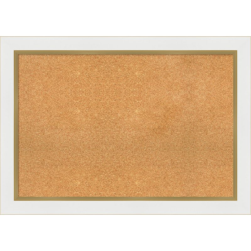 17683867 Amanti Art Eva White Gold Finish Framed Cork Board sku 17683867