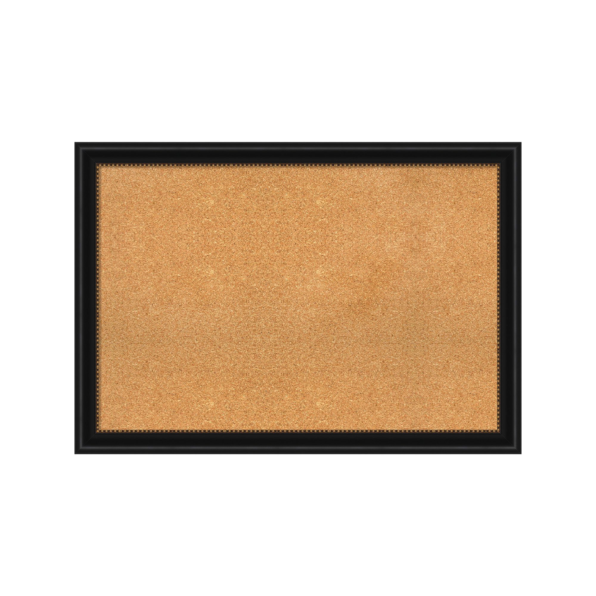 Amanti Art Manhattan Black Framed Cork Board Wall Decor, Silver