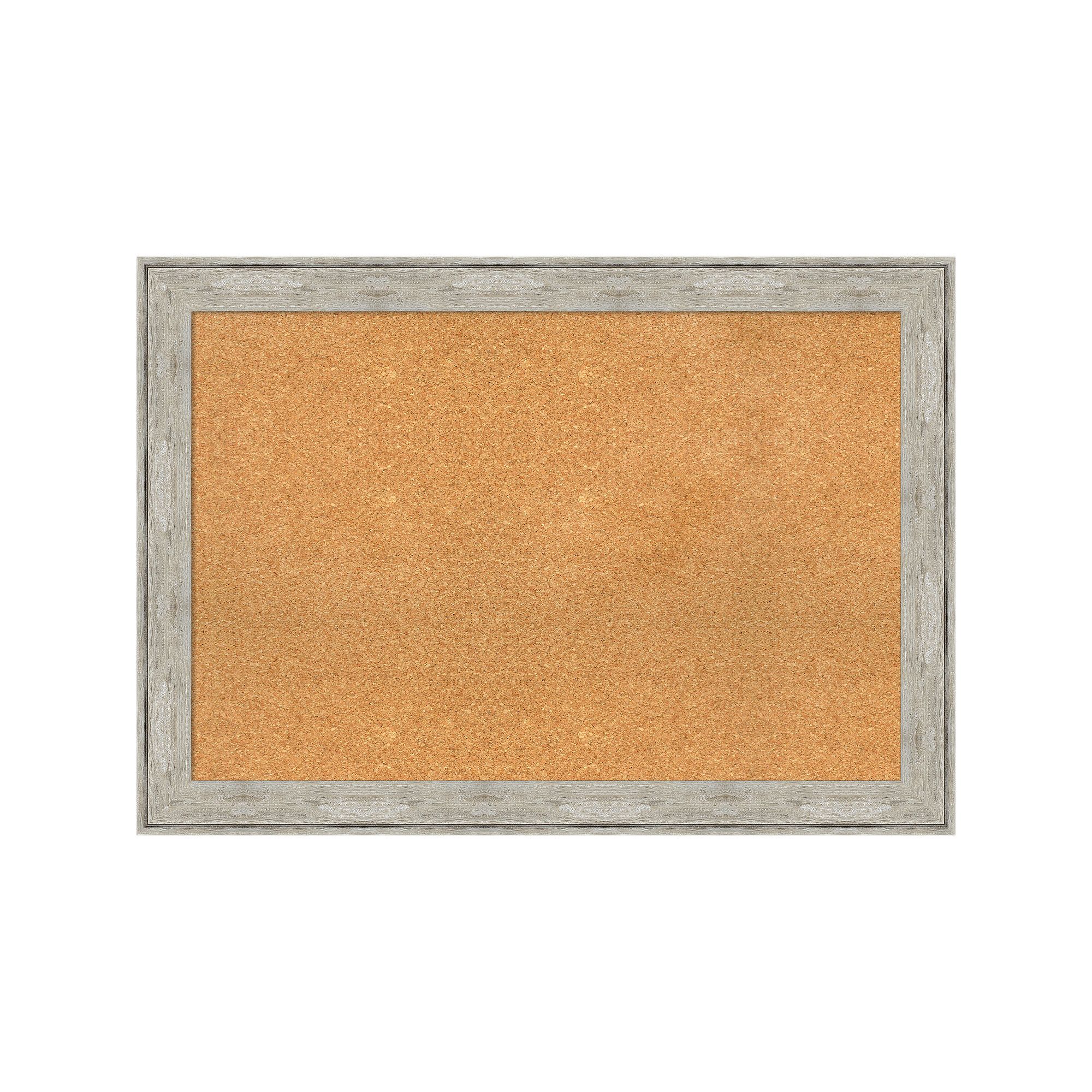 Amanti Art Crackled Metallic Framed Cork Board Wall Decor, White
