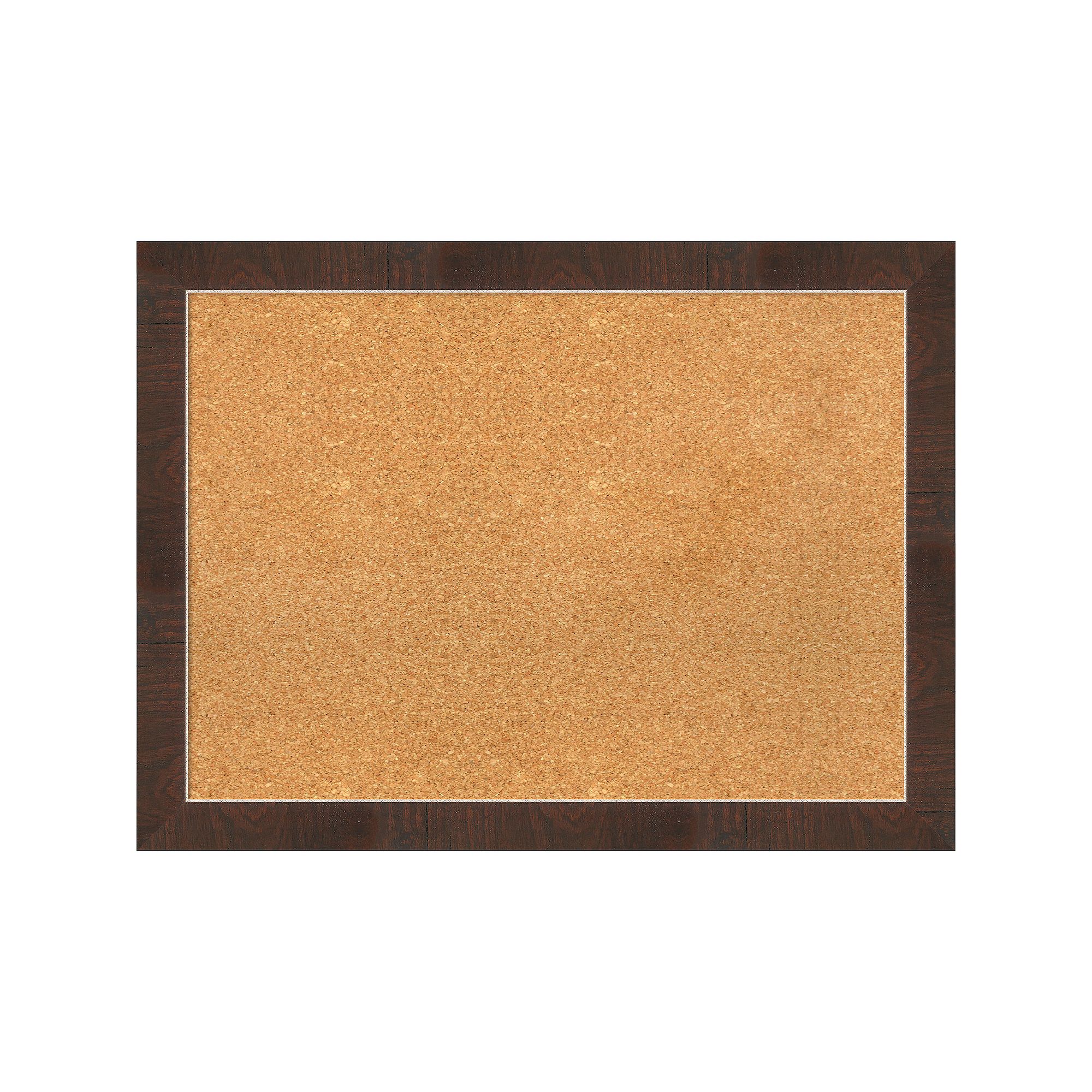 Amanti Art Wildwood Brown Narrow Framed Cork Board Wall Decor, Silver