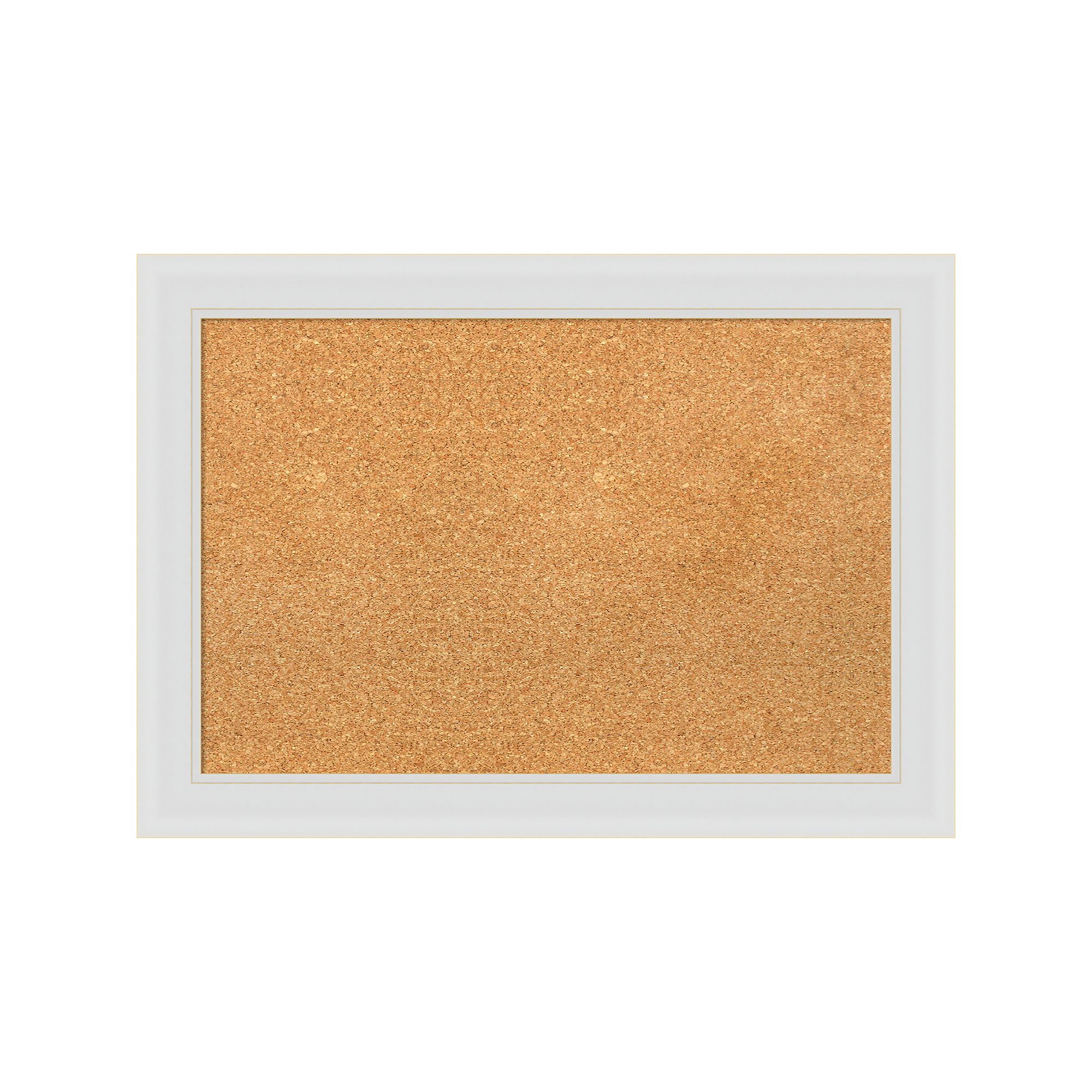 Amanti Art Flair White Narrow Framed Cork Board Wall Decor, Gray