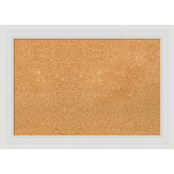 Amanti Art Flair White Narrow Framed Cork Board Wall Decor