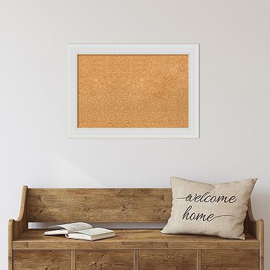 Amanti Art Flair White Narrow Framed Cork Board Wall Decor