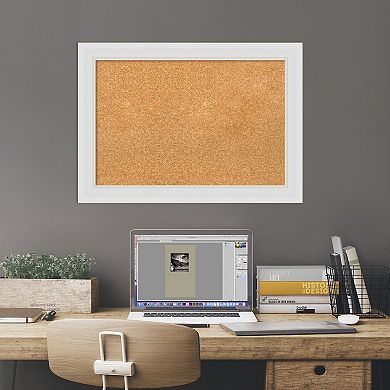 Amanti Art Flair White Narrow Framed Cork Board Wall Decor