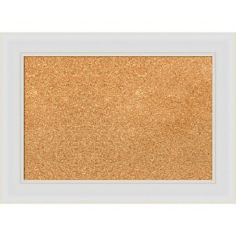 Amanti Art Flair Soft White Narrow Framed Cork Board Wall Decor