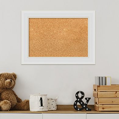 Amanti Art Flair Soft White Narrow Framed Cork Board Wall Decor