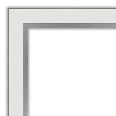 Amanti Art Eva White Silver Finish Narrow Framed Cork Board Wall Decor