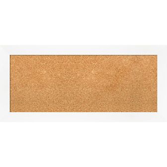 Amanti Art Cabinet White Narrow Framed Cork Board Wall Decor