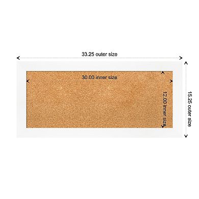 Amanti Art Cabinet White Narrow Framed Cork Board Wall Decor