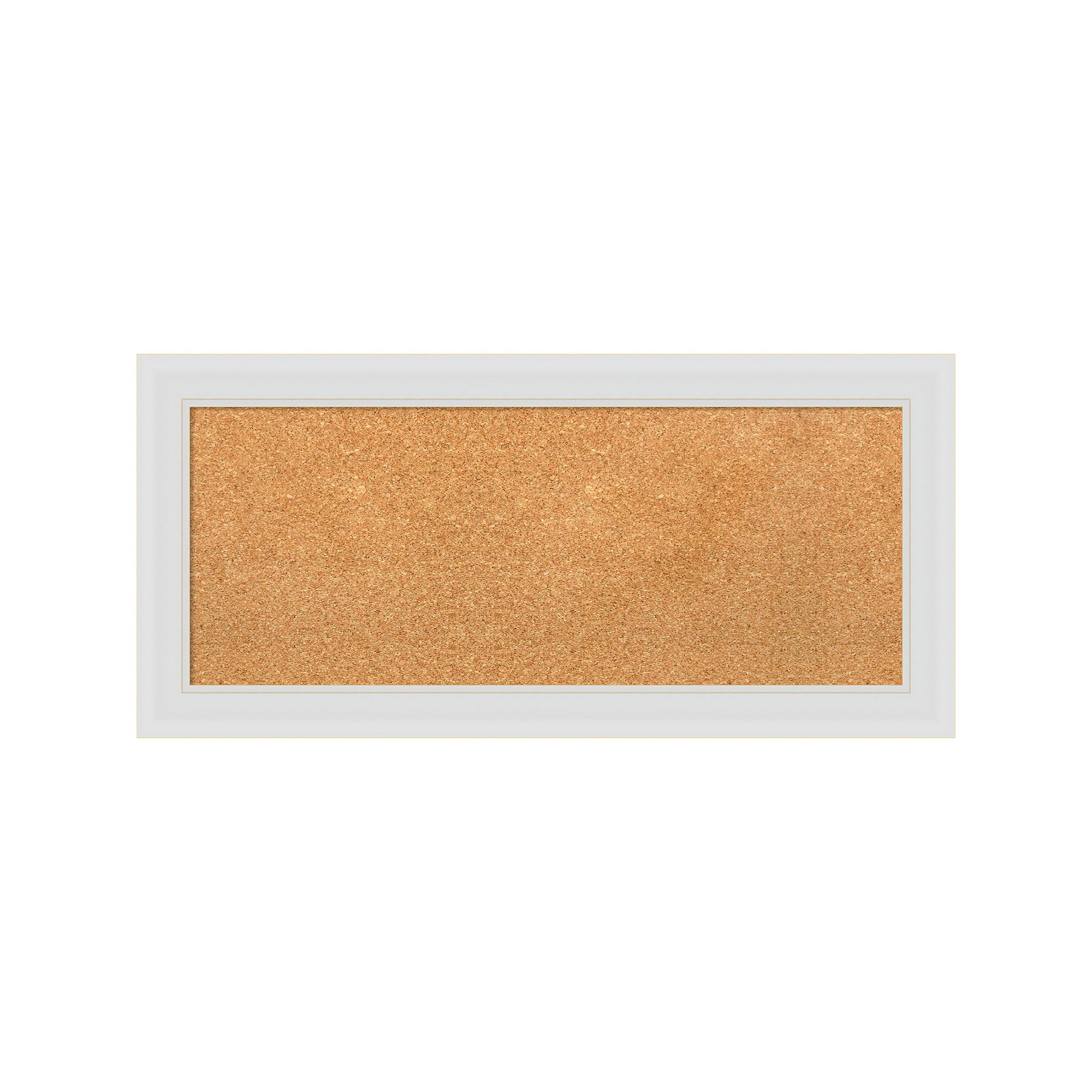 Amanti Art Flair Soft White Narrow Framed Cork Board Wall Decor, Gray