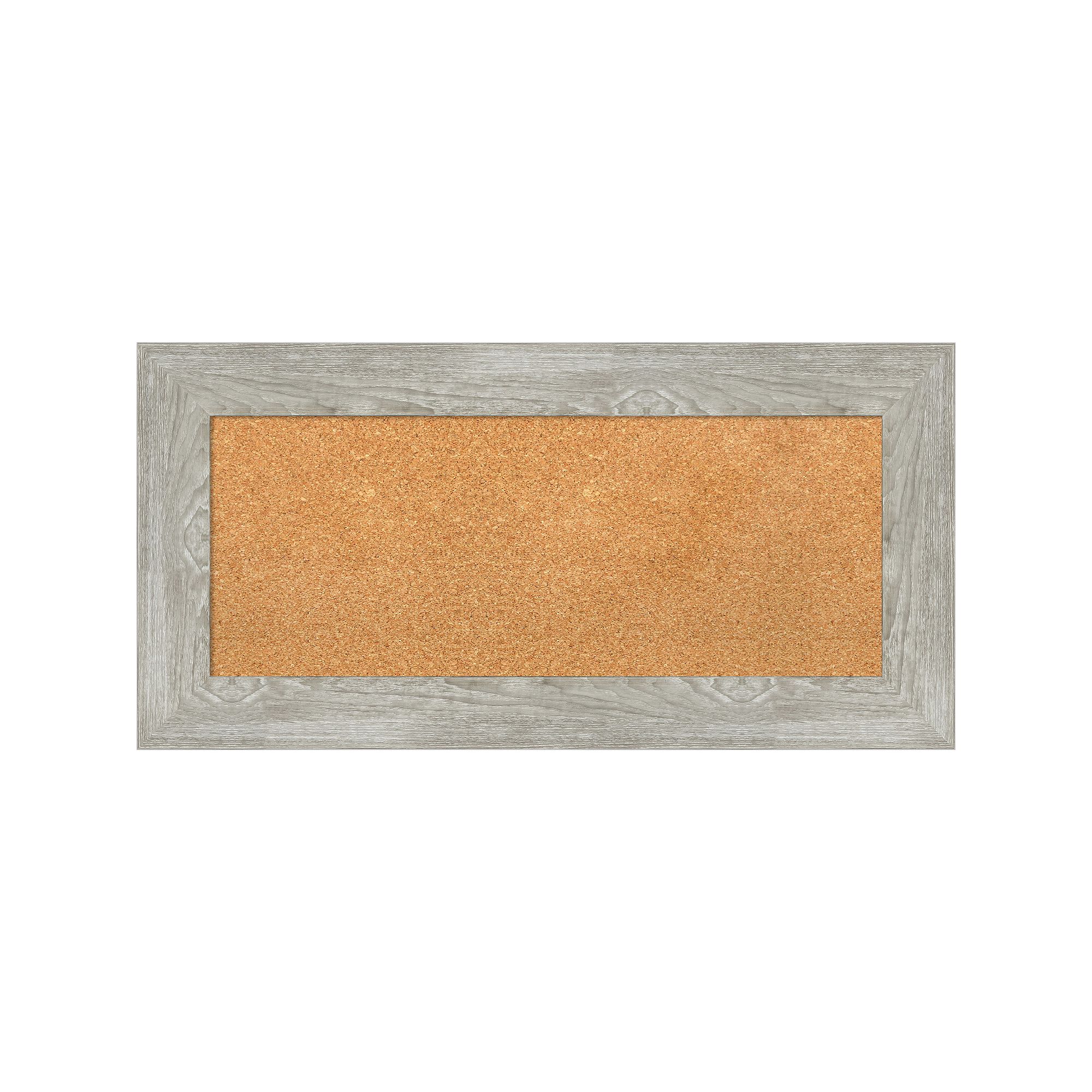 Amanti Art Dove Gray Wash Rectangular Framed Cork Board Wall Decor, Black