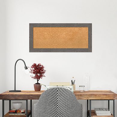 Amanti Art Rustic Plank Gray Narrow Framed Cork Board Wall Decor