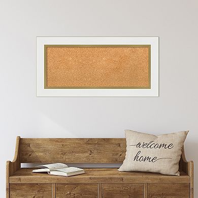Amanti Art Eva White Gold Finish Framed Cork Board Wall Decor