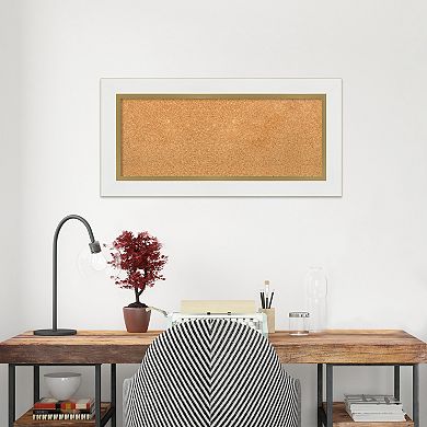Amanti Art Eva White Gold Finish Framed Cork Board Wall Decor
