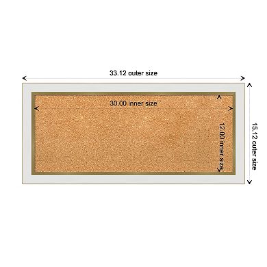 Amanti Art Eva White Gold Finish Narrow Framed Cork Board Wall Decor