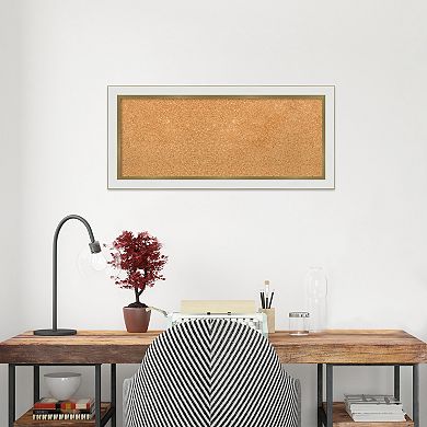 Amanti Art Eva White Gold Finish Narrow Framed Cork Board Wall Decor