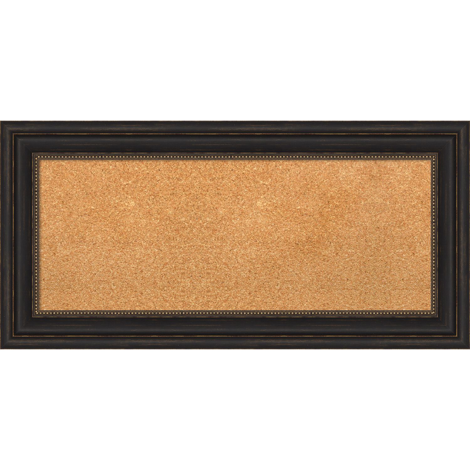 Amanti Art Rustic Plank Framed Cork Bulletin Memo Board 23-Inch x 17-Inch, Gray