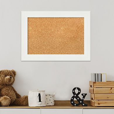 Amanti Art Vanity White Narrow Framed Cork Board Wall Decor