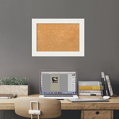 Amanti Art Vanity White Narrow Framed Cork Board Wall Decor