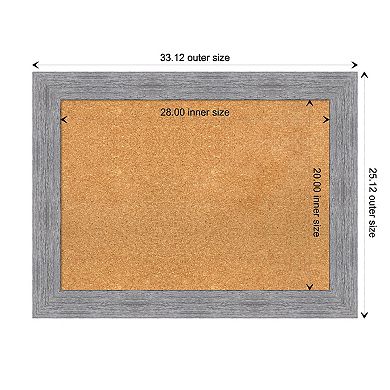 Amanti Art Bark Rustic Gray Framed Cork Board Wall Decor