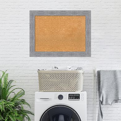 Amanti Art Bark Rustic Gray Framed Cork Board Wall Decor