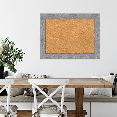 Amanti Art Bark Rustic Gray Framed Cork Board Wall Decor