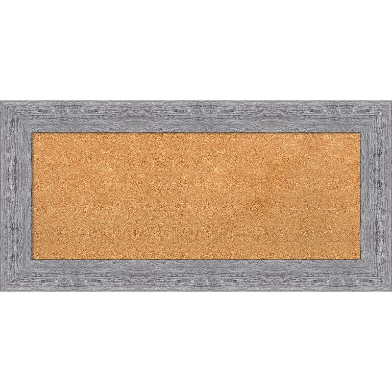 Amanti Art Bark Rustic Gray Framed Cork Board Wall Decor, Silver