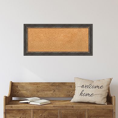 Amanti Art Bark Rustic Char Narrow Framed Cork Board Wall Decor