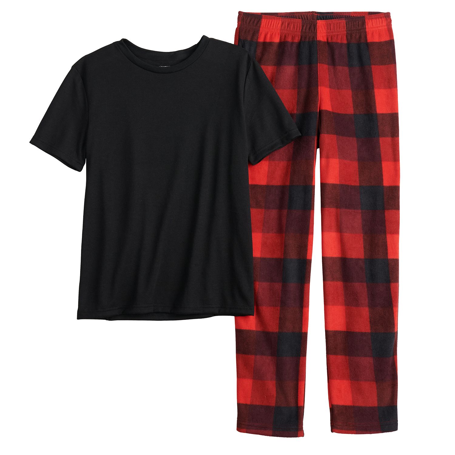 red checkered pyjama pants