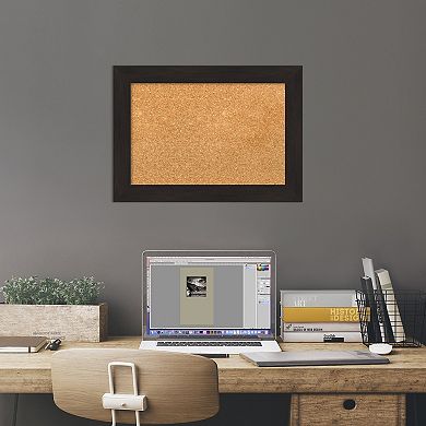 Amanti Art Furniture Espresso Narrow Framed Cork Board Wall Decor