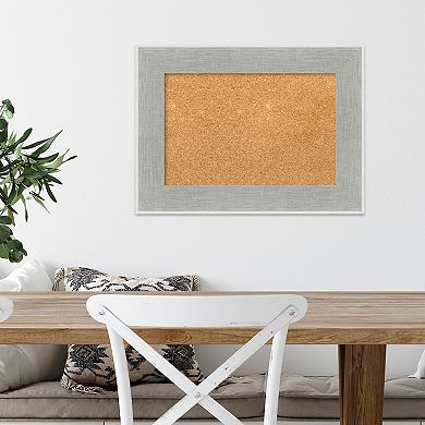 Amanti Art Glam Linen Gray Framed Cork Board Wall Decor