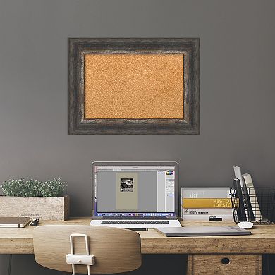Amanti Art Bark Rustic Char Framed Natural Cork Board Wall Decor