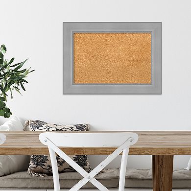 Amanti Art Vista Brushed Nickel Finish Framed Cork Board Wall Decor
