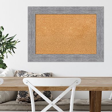 Amanti Art Bark Rustic Gray Framed Cork Board Wall Decor