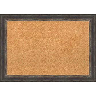 Amanti Art Bark Rustic Char Narrow Framed Cork Board Wall Decor