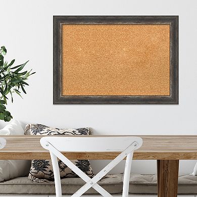 Amanti Art Bark Rustic Char Narrow Framed Cork Board Wall Decor