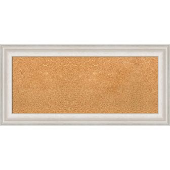 Amanti Art Trio White Wash Silver Finish Rectangular Framed Cork Board Wall Decor