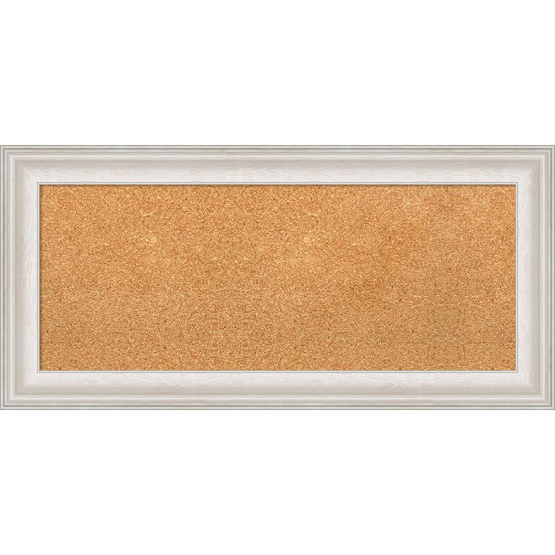 Amanti Art Trio White Wash Silver Finish Rectangular Framed Cork Board Wall