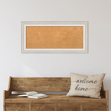 Amanti Art Trio White Wash Silver Finish Rectangular Framed Cork Board Wall Decor