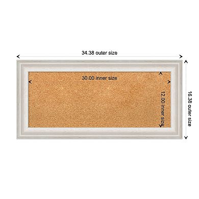 Amanti Art Trio White Wash Silver Finish Rectangular Framed Cork Board Wall Decor