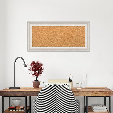 Amanti Art Trio White Wash Silver Finish Rectangular Framed Cork Board Wall Decor