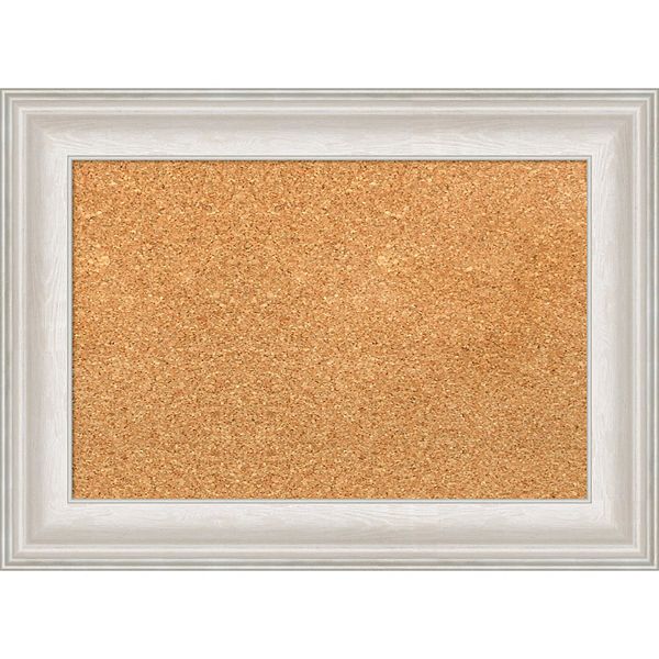 Amanti Art Trio White Wash Silver Finish Framed Cork Board Wall Decor