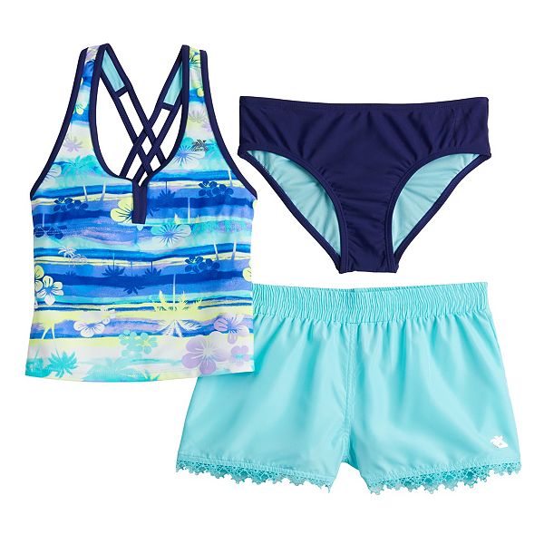 Girls 4-16 ZeroXposur Helix Tankini Top, Bottoms & Shorts Swim Set