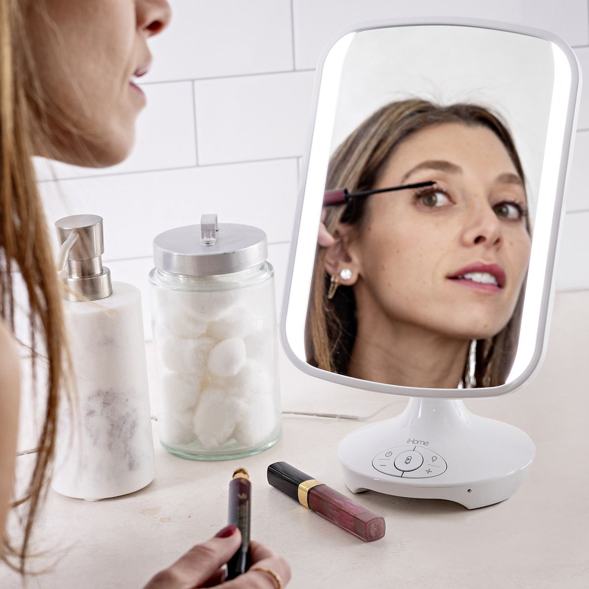 iHome Reflect II Vanity Mirror With Bluetooth, Speakerphone & USB Charging